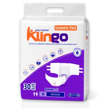 Scutece adult KlinGo, pachet 30 buc, marimea M