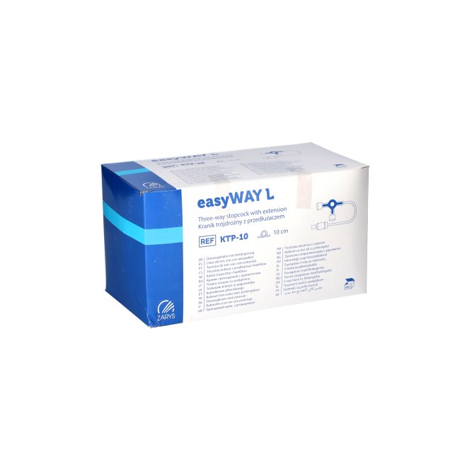 Robineți 3 căi cu tub prelungitor 10cm easyWAY L, sterili – cutie 50 bucăți